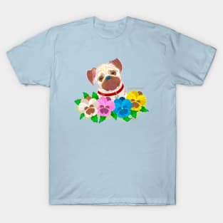 Pug and Pansies T-Shirt